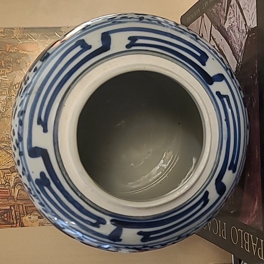 BLUE & WHITE CHINOISERIE DOUBLE HAPPINESS GINGER JAR FINAL PRICE DROP! - Picture 7 of 12